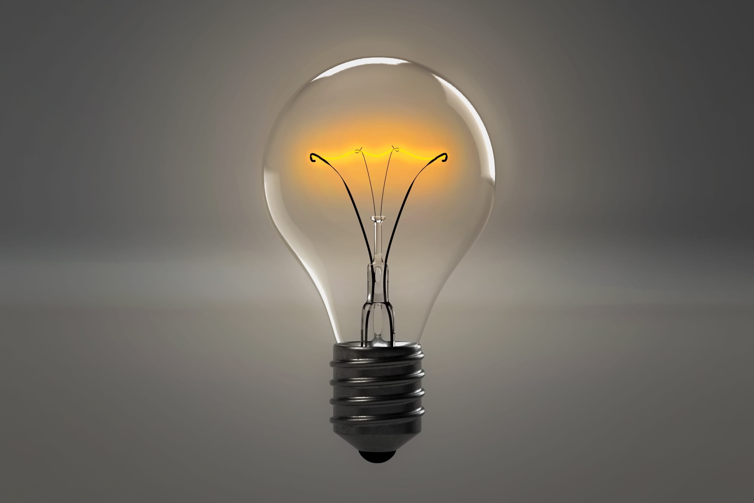 Glowing light bulb