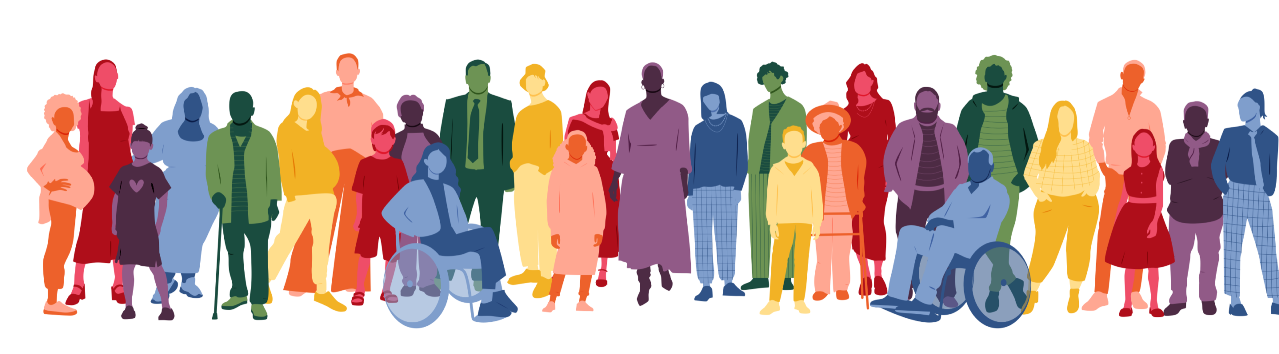 A diverse group of people standing together